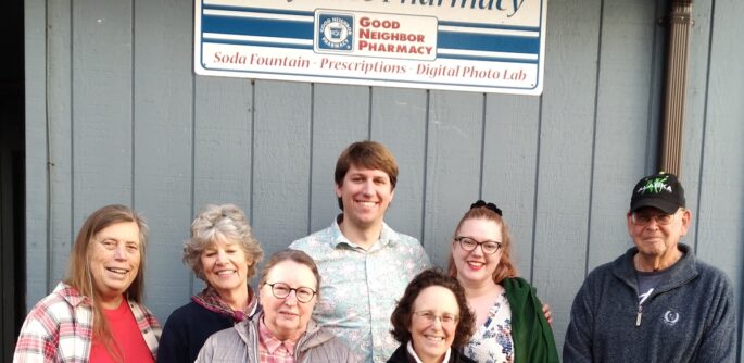 Group photo to recognize Harry Race Pharmacy & Photo and White’s Pharmacy as local business matchmaker in 2025