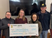 (from left to right): Jennifer Mac Donald, SLF Program Manager, Chris Kowalczewski (SLF Board Member), Sarah Allison (Vice President, First Bank - Sitka Branch), Robin Sherman (SLF Board Chair), John Weitkamp (SLF Board Member), Soren White (SLF Board Member)